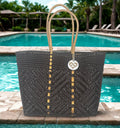 Maria Victoria Glimmer Chocolate Tote Bag Medium