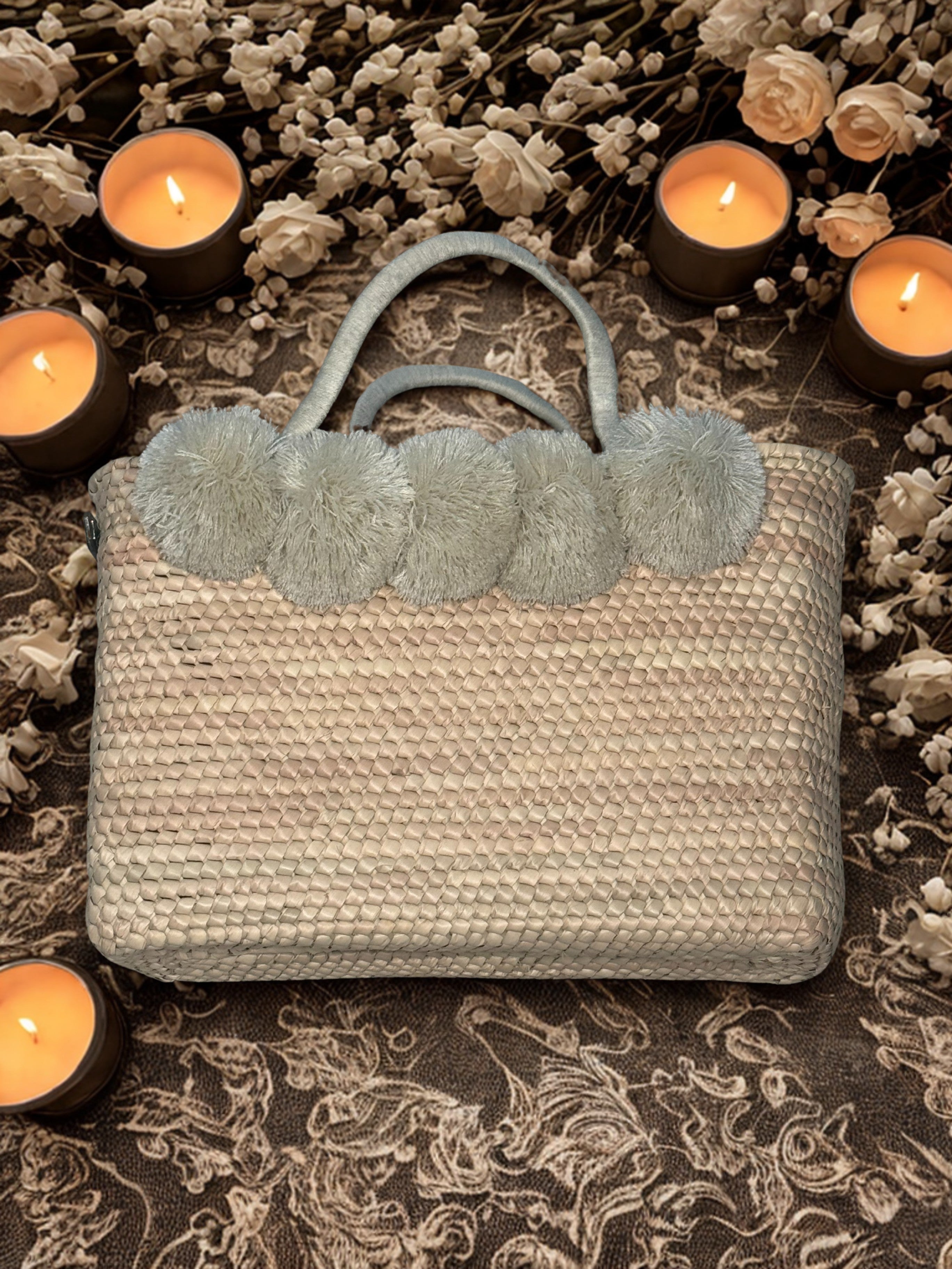 Maria Victoria Ivory Palma with Pom Pom's