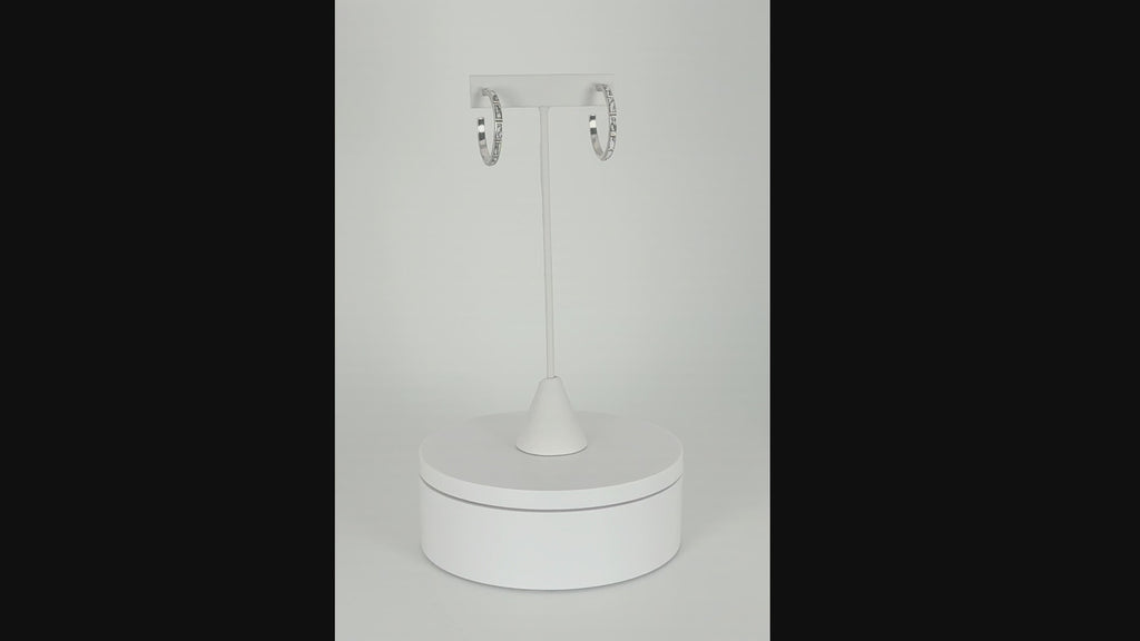 Sterling Silver & Howlite Hoop Earrings – Modern Southwest Elegance